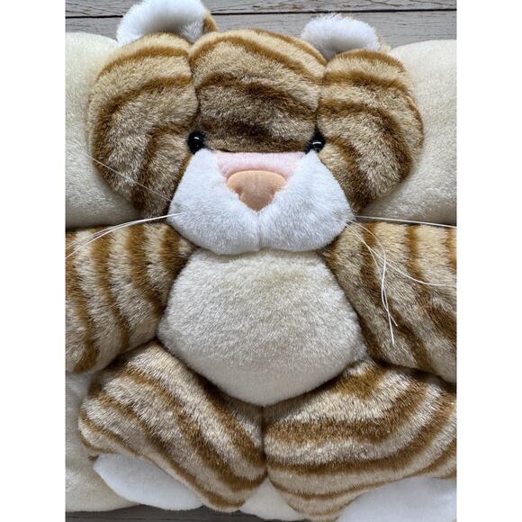 T.W.I.E. brown Tabby Cat Plush Pillow 12" RARE 1998 VTG Angel Toy Corp Square - Picture 7 of 7